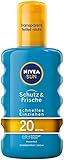 NIVEA SUN Transparentes Sonnenspray, Lichtschutzfaktor 20, 200 ml Sprühflasche, Schutz & F