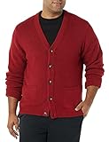 Amazon Essentials Langärmeliger weicher Haptik Cardigan Sweater, Rot, L