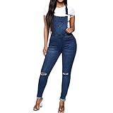 Frauen Lätzchen,ITISME Damenmode Denim TräGerhose Tasche Sexy Lange Strampler TräGerhose Overalls Elegante BeiläUfige Neue Hosen Der Stickereidruckart Und W