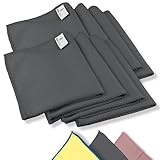 ELEXACLEAN Fenstertuch streifenfrei, Mikrofaser Scheibentuch (8 Stück, 40x30 cm, anthrazit) Premium Glas Putztücher Autotuch für Innen & Auß