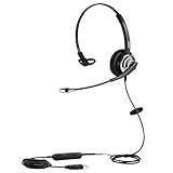 USB Headset mit Noise Cancelling Mikrofon, Mono Onear PC Kopfhörer für Computer Laptop Homeoffice Call Center Business Skype Teams Voip Softphone Chat, Pro Mic für Spracherkennung Dragon N
