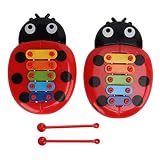 2er-Pack Kinder-Xylophon Farbe Sieben-Sterne-Marienkäfer-Sicherheits-Kleinkind-Xylophon-Spielzeug Sicher zu verw
