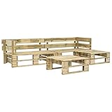 vidaXL Holz Garten Sofagarnitur Gartensofa Ecksofa Lounge Gartengarnitur Sitzgarnitur Sitzgruppe Gartenmöbel Gartenset Palettenmöbel 4-TLG