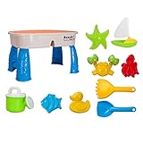 Gfhrisyty Sand- und Wassertisch-Set mit Deckel, Strandspielzeug, Sandkasten für Garten, Outdoor, Kinder, Sommerstrand, geeignet fü