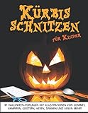 Kürbis schnitzen: Halloween Malerei Schablonen und Kürbis Dekoration für Kinder | Halloween Deko für Die Halloween Party