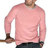 KXZD Herren Sweatshirt Pullover Langarmshirt Pulli Classic Basic Rundhals-Ausschnitt Sport Herren dünner Strick-Pullover Slim Fit Winter Sommer Männer Winterpullover Langarm Crew Neck Feinstrick