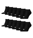 PUMA Unisex Invisible Sneaker Socken 12er Pack, Größe:39-42, Farbe:black