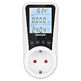 DEWENWILS Stromzähler für Steckdose, Dual Rate Strommessgerät, Energiekostenmessgerät, Stromverbrauch Messgerät mit LCD Bildschirm Hintergrundbeleuchtung, Überlastschutz und Kindersicherung, 16A/3680W