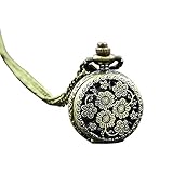 Bywenzai Armbanduhr Uhr Taschenuhr Retro Steampunk Quarz Halskette Carving Anhänger Kettenuhr Taschenuhr Herren- Und Damenhalskettenuhren B