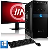 Komplett PC-Paket Ryzen 3 2200G 4X 3.7 GHz, 8 GB DDR4, 240 GB SSD + 1000 GB, Vega 8 Grafik, Windows 10 Pro 64bit + 24 Zoll TFT + Tastatur Set + W-LAN B