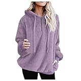 Plüschmantel Damen Teddy Lang Teddymantel mit Kapuze Grün Mädchen Plüschjacke Plüsch Oberbekleidung Kunstpelzjacke Wintermantel Hoodie Jacke Full Zip Mantel Winterjack Fleecejacke kap