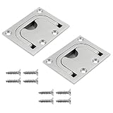 Bodenheber,2 Stück Einlassgriff Bodenheber,Edelstahl Flush Hatch Locker,Einlassgriff Bodenheber Lukengriff,Edelstahl Lukengriff,Hebegriff Bodenheber,mit 8 Schrauben für Marine,Yacht, Schließ