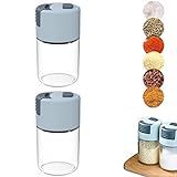 ZGJZ Dosier-Salzstreuer, Quantitative Salzglas-Würzflasche vom Presstyp, Salzstreuer zum Drücken in Haushalt und Küche für Salzkümmel-Pulver-Pfefferstreuer BBQ (A)