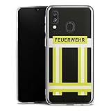 DeinDesign Hard Case kompatibel mit Samsung Galaxy A40 Schutzhülle transparent Smartphone Backcover Feuerwehr Feuerwehrmann B