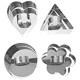 OSALADI Edelstahl Cookie Cutter 3D Kuchen Gemüse Obst Keks Schneider Formen Herz Blume Stern Runde Form 4