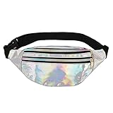 PIGMANA Gürteltasche Für Frauen Gürteltasche Holographische Gürteltasche Holographische Gürteltasche Mit Verstellbarem Gürtel Für Reisen, Rave, Festival, Konzerte, Party S