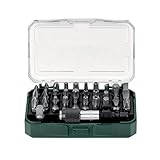 Metabo Bit Box 32-teilig LC, 626697000(mit magnetischem Bithalter 60 mm, Adapter, Länge 25 mm, S 2-Bits, Torx-Tamper, Bits aus Chrom-Vanadium-Stahl)