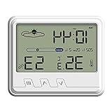 JYF Indoor Hygrometer Thermometer Digitaler Wecker Wetterstation Drahtlose Sensoruhr LCD-Zeit Desktop-Tischuhren Heimwetterstation W