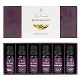 LoWell® 6 x 10ml Ätherische Öle Set - Ideal für Aroma Diffuser, Massage und Geschenkset - Lavendel, Eukalyptus, Vanille, Lemongrass, Sandelholz,