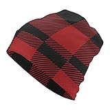 Tcerlcir Schottisches Tartan kariert kariert Strickmützes Beanie Mütze, Winter Cuffed Hats Weich & Warm Strickmützes, Unisex Erwachsener klassisches Design Strickmü