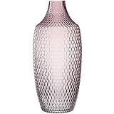 Leonardo Poesia Boden-Vase, handgefertigte Deko-Vase in Rosa Violett, ovale Blumen-Vase aus Glas, Tisch-Dekoration mit Relief-Optik, 40cm hoch, 018677