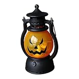 JackRuler Halloween Deko Horror Kürbis Laterne Kürbis Teelichter Tragbare LED Elektronische Pumpkin Dekorative Kürbislaterne Dekorationen für Outdoor Inklusive Batterie (Smiley 3)