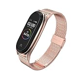 EasyULT Xiaomi Band 6/5/4/3 Metall Armband, Ersatzband Wasserdicht Edelstahl Strap Armband Zubehör mit Entfernungswerkzeug für Xiaomi Mi Band 6/5/4/3(Fitness Tracker Nicht Enthalten) (Roségold)