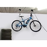 FISCHER Fahrradlift Profi Plus | Tragkraft bis 57 kg | Fahrradhalterung | Deckenhalterung für Fahrräder und E-Bikes | Bis zu 4 m Deckenhöhe | mechanisch | Deckenlift, Schw