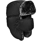 Unisex Winter Warm Hat with Ear Flaps, Trapper Hat Faux Fur Aviator Hat – Ice Skating Skiing, and Other O