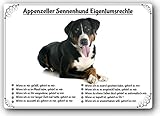 Merchandise for Fans Blechschild/Warnschild/Türschild - Aluminium - 20x30cm Eigentumsrechte Motiv: Appenzeller Sennenhund (06)