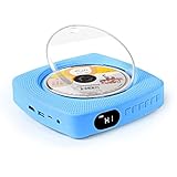 jiande CD Spieler tragbare Bluetooth-Wandmontage mit Staubabdeckung Home Audio Fm Radio CD/DVD / MP3 USB Musik-Player 3.5mm. AUX. Jack & Remote Control (Color : Blue)