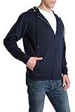 LOUNGEHERO Herren Kapuzenpullover mit Reißverschluss Zip Up Sweatjacke Kapuzenpulli Kapuzenjacke mit Geteilten Kängurutasche und Tarnen Camo-Futter Marine X-Larg