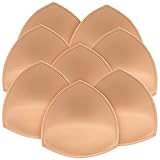 BH-Pads, Push-Up-Einsätze, genähte Kanten, Brustverstärker, Polsterung für Sport, BH, Bikini, Badeanzug, 4 Paar, Beig