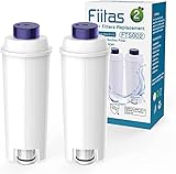 Fiitas Wasserfilter für Delonghi Dinamica Magnifica s ECAM Kaffeevollautomat DLSC002 De longhi Filterkartuschen Kompatibel mit ESAM, ETAM Series (2 Packs)