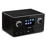 MEDION P85096 WLAN Internet-Radio mit 2.1 Sound-System (DAB+, UKW, Bluetooth, USB, Spotify, AirPlay, Multiroom, AUX) schw