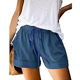 Soupliebe Kurze Hose Damen Sommer Shorts Bequeme Locker Damenshorts Gummizug Sport Bermuda Shorts High Waist Bermuda Mit Taschen Lässig Teenager Kurz Freizeithose Jogginghose Bequeme Hose F