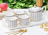 Teeservice Kaffeeservice Europäisch Englisch Keramik Teeservice mit Teetablett Set (Typ4)