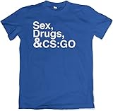 Teamzad Sex Drugs and CSGO Funny Parody PC Gaming Mens Blue T Shirt XXL