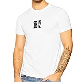 Calvin Klein Jeans Herren Small Center Ck Box Tee Hemd, Bright White, S