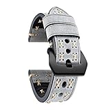 BINLUN Verrücktes Pferd Leder Uhrenarmbänder Damen Herren Handgefertigt Dick Genähter Faden Ölgegerbtes Leder Uhrenarmband Schwarz Braun Grün Grau Gelb Ersatz Uhrenarmbänder 20mm 22mm 24mm 26