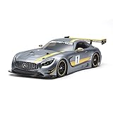 TAMIYA 58639 Mercedes-Benz 1:10 AMG GT3 (TT-02) -ferngesteuertes Auto-Elektromotor-RC Bausatz-Modell Fahrzeug-On Road-Soprtwagen-Polycarbonat Karosserie-Unlackiert-58639