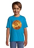 Space Exploration Solar System Venus Planet Vector Art Blue Kids Colorful T-Shirt 6 Year O
