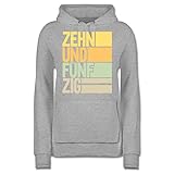 Geburtstagsgeschenk Geburtstag - Zehnundfünfzig - 60ter Geburtstag - XS - Grau meliert - 60. Geburtstag - JH001F - Damen Hoodie und Kapuzenpullover für F