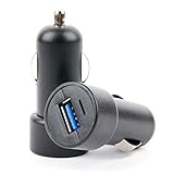 DURAGADGET Schnellladegerät für Zigarettenanzünder, 1 Port, Schwarz, kompatibel mit Samsung Galaxy Xcover Pro | Galaxy Z Flip | Galaxy Fold Smartp
