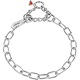 Sprenger Kettenhalsband für Hunde aus Edelstahl mit Haken und Zugbegrenzung I Hundehalsband m mit extra Langen Kettenglieder 3mm, fellschonend, 44