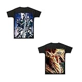 Casual Anime Cosplay 3D gedruckte T-Shirts Tops Rundhals Kurzarm für Attack on Titan Comic Lovers XXXL a+b