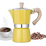 NARCE Espressokocher für 6 Tassen – 264 ml | Gelb – Cuban Coffee Maker | Herd Top-Kaffeemaschine | Moka Italienischer Espresso | Greca Kaffeemaschine |