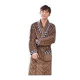 Übergröße XXXL. Kimono Nähte Plaid Bademäntel Männlich Dicke 3 Schichten Winter Gestester Bademantel Dicke Flanell Robe Pijamas (Color : A, Size : XXL)