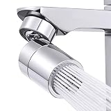Samodra Wasserhahn Aufsatz 24mm Wasserhahn Luftsprudler für Küche und Bad 360 Grad schwenkbarer Doppelfunktional Wassersparender Strahlregler(Außengewinde)