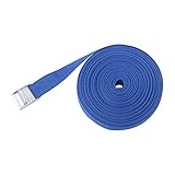 Gurtband 10m Nylon Gepäckgurt Flachseite Release Schnallen Koffer Gepäckband mit Verstellbare Schnallen Packriemen für DIY Handwerk Rucksack Umreifung(Blau,10m)